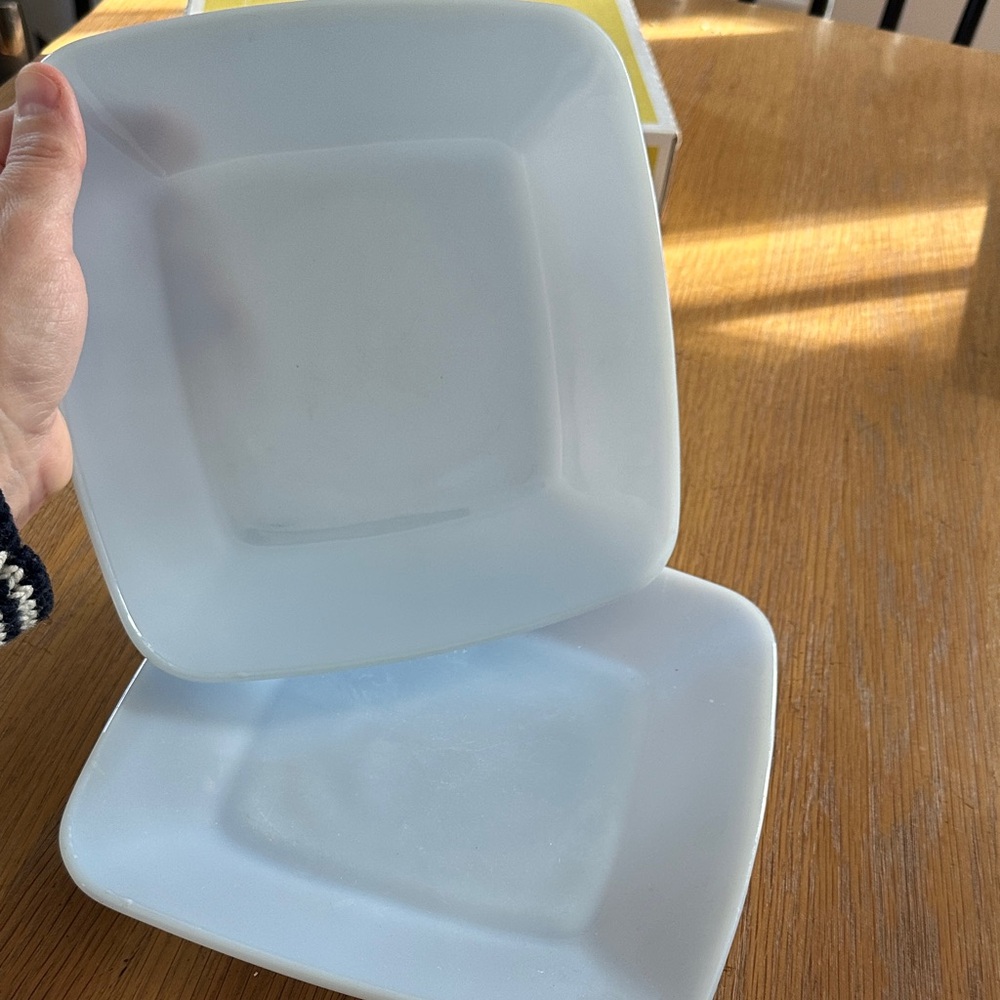 Square Vintage Glass Lunch Plates